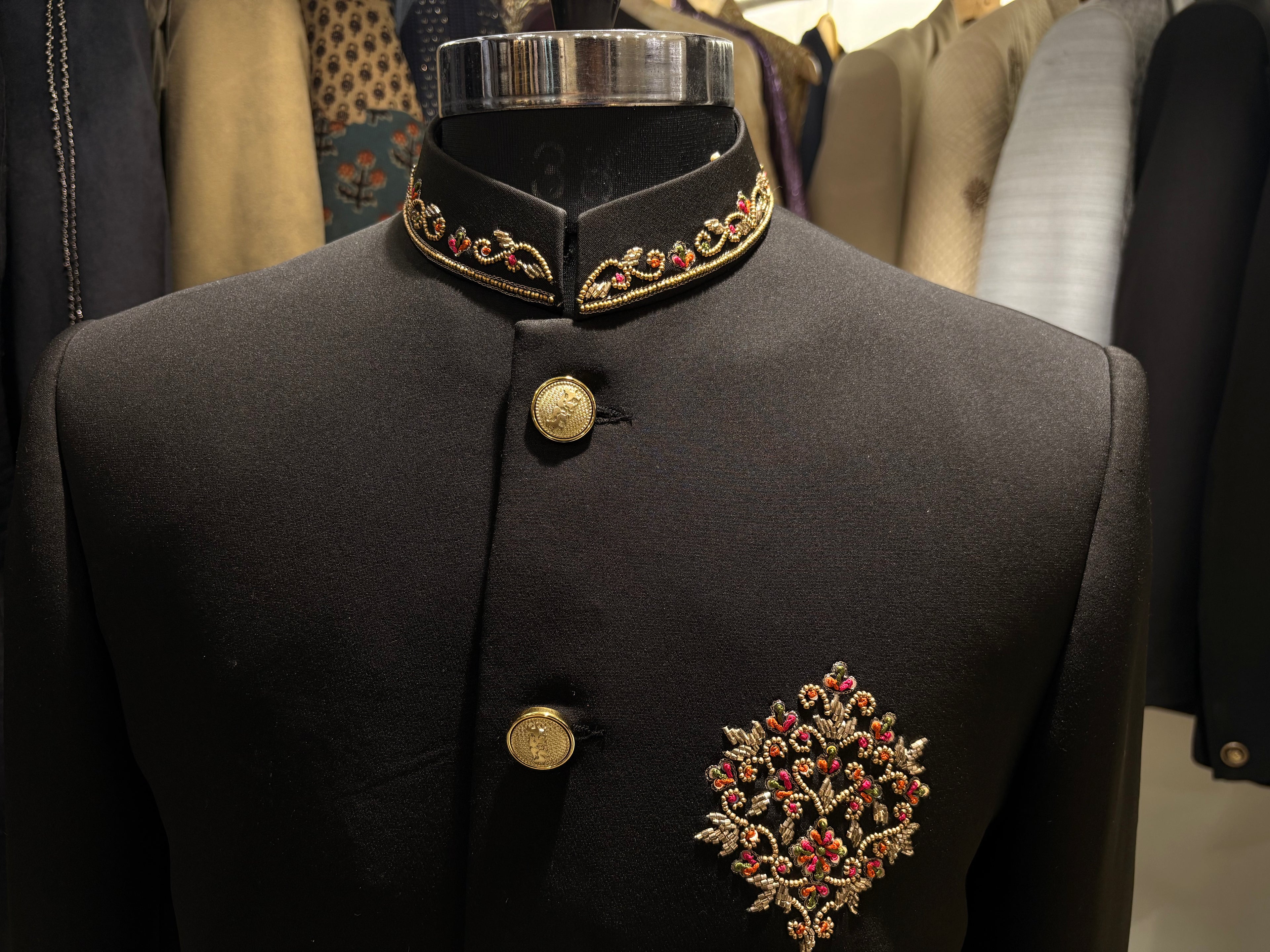 Black jodhpuri with minimal touch of handcrafted work