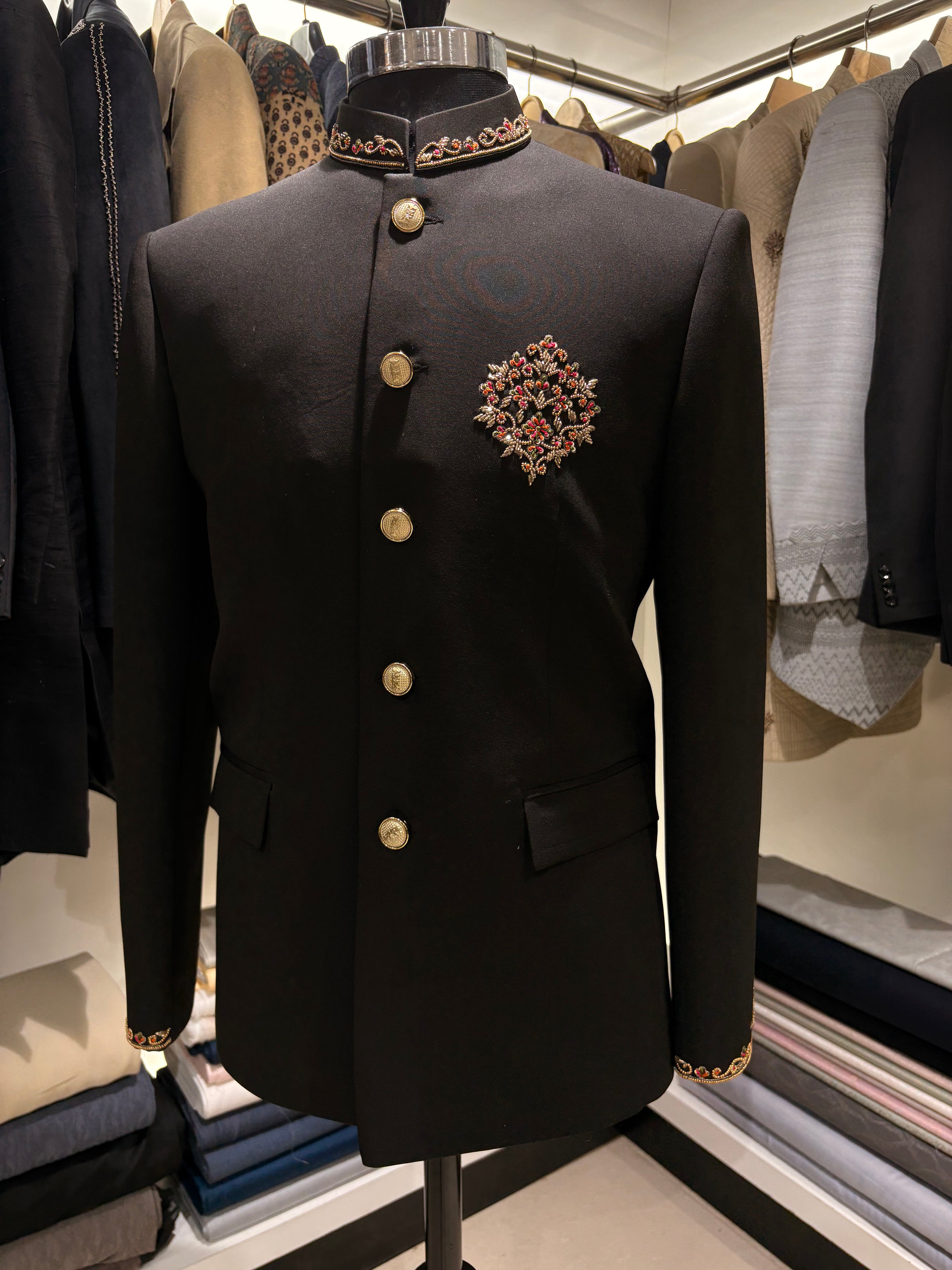 Black jodhpuri with minimal touch of handcrafted work