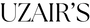 Black text 'UZAIR'S' on a white background